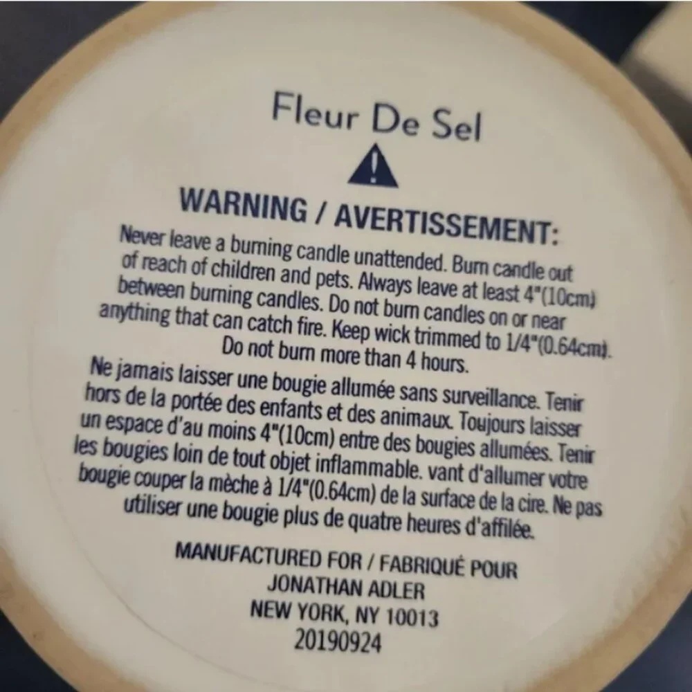 Jonathan Adler Fleur De Sel Ceramic Candle 11oz